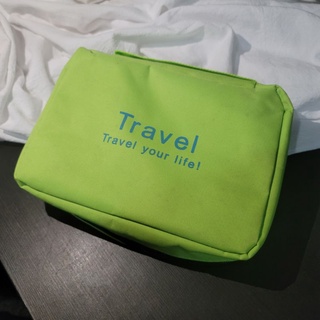 綠色 防潑水旅遊大容量盥洗包 旅行包