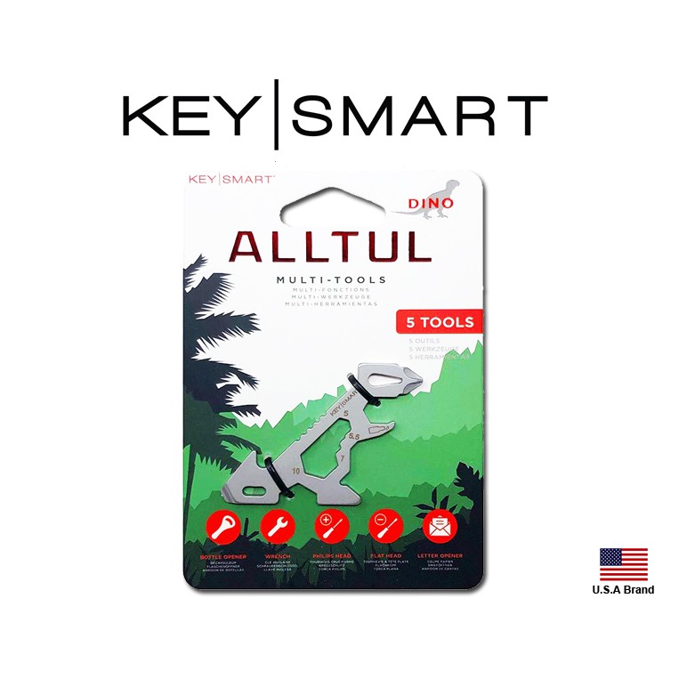 美國Keysmart鑰匙收納器零配件 - 動物系列5功能多用途工具Dino恐龍造型【KS824SSDNO】