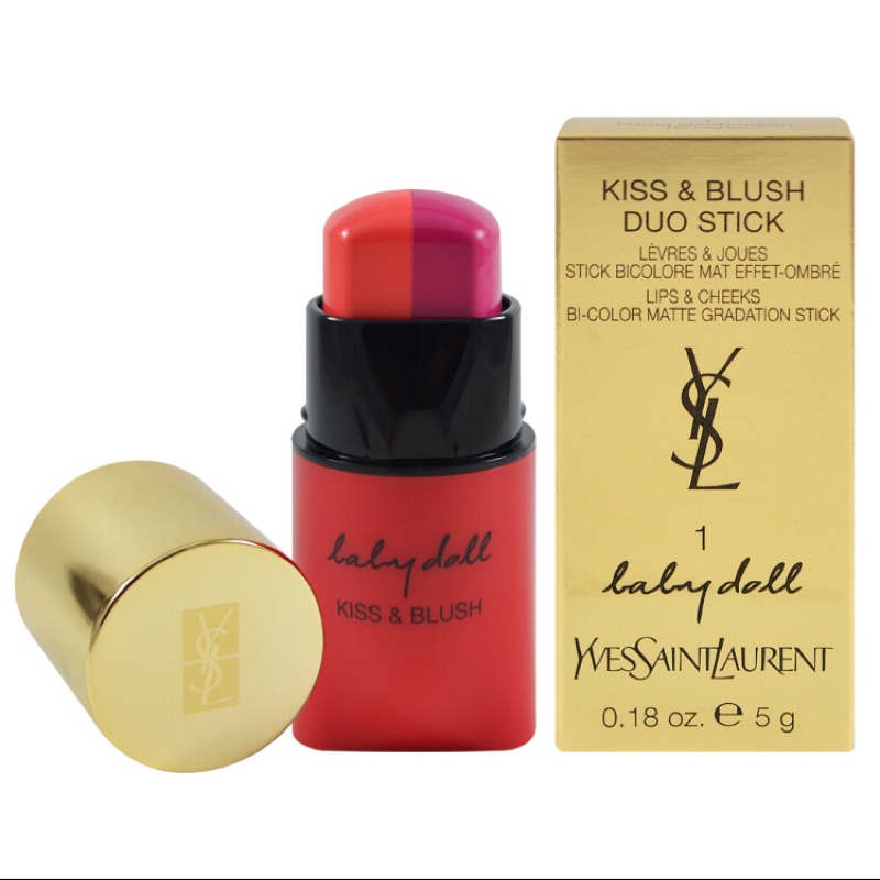 YSL 玩色炫耀雙色唇頰棒 5g #1叛逆女伶 Baby Doll Kiss And Blush Duo Stick