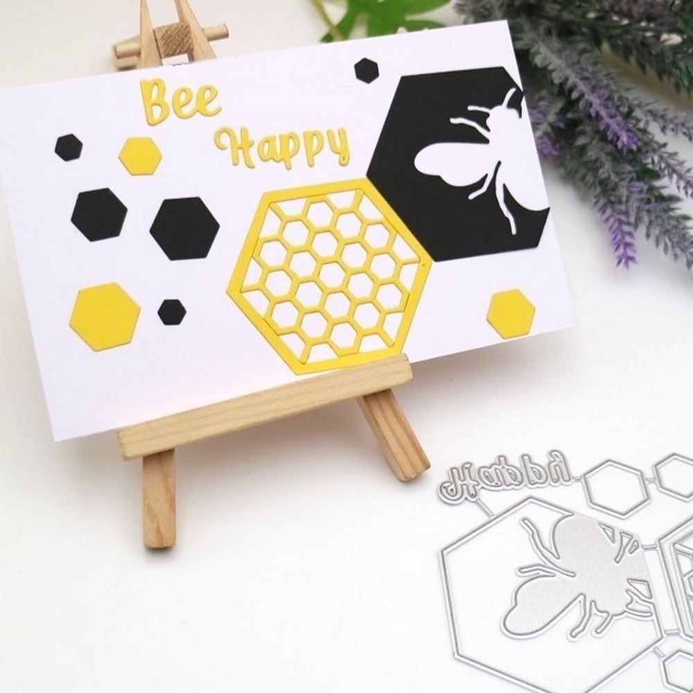 【現貨】蜂巢金屬切割模具, 蜜蜂壓花模具模切 DIY 剪貼簿紙卡 賀卡裝飾