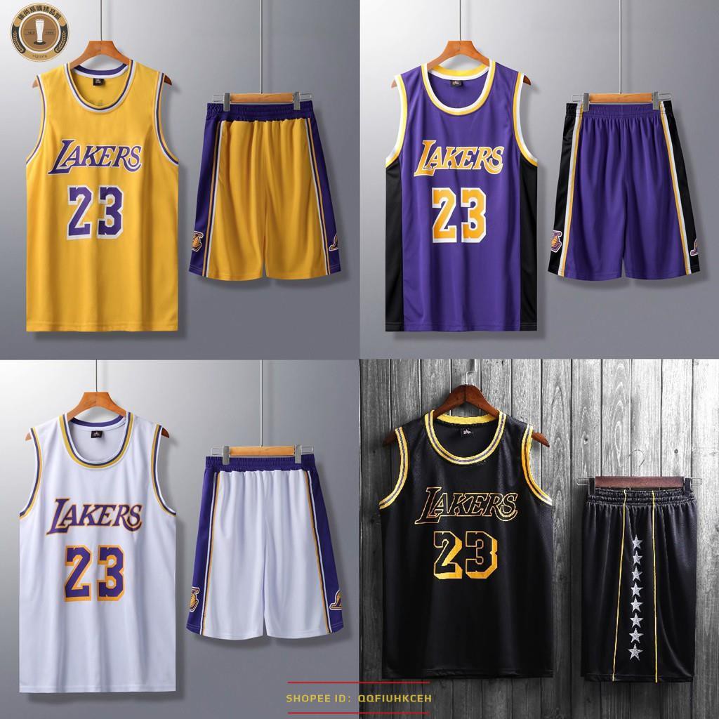 Nba Lakers 洛杉磯湖人城市版球衣23號james 成人籃球服籃球衣套裝男士運動服 臻尚 蝦皮購物