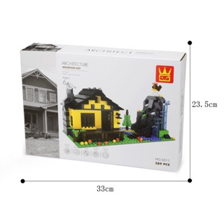 現貨 - 萬格3311 建築模型之深山別墅 山林小屋 瀑布景觀 / 相容樂高