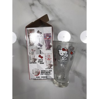 7-11 經典玻璃曲線杯 Hello Kitty 凱蒂貓 40週年限量版繽紛色彩 紀念杯 玻璃杯 430ml 盒裝
