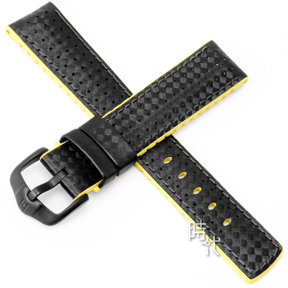 【海奕施 HIRSCH】0917292050 黃色 小牛皮錶帶 複合式橡膠芯 Ayrton L 附工具 台南 時代鐘錶