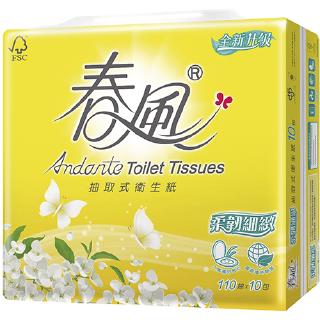 春風 柔韌細緻抽取式衛生紙(110抽X10包)[大買家]