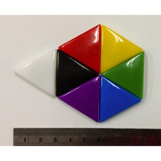 【利多文具】32mmX28mm 三角形磁鐵 彩色磁鐵 紅黃綠藍紫黑白