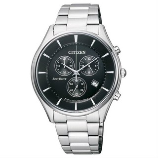 CITIZEN 星辰 AT2360-59E 時尚型男光動能三眼計時腕錶 /黑面 40mm