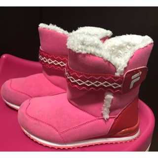 粉紅FILA女童短雪靴
