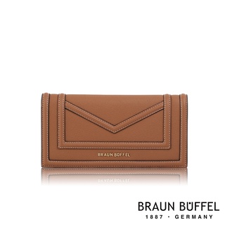 【BRAUN BUFFEL 德國小金牛】台灣總代理 凱特-A 8卡長夾-淺棕/BF678-631-CS