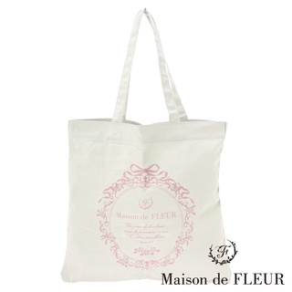 Maison de FLEUR 9週年紀念緞帶印花手提包(8A23F0J5300)