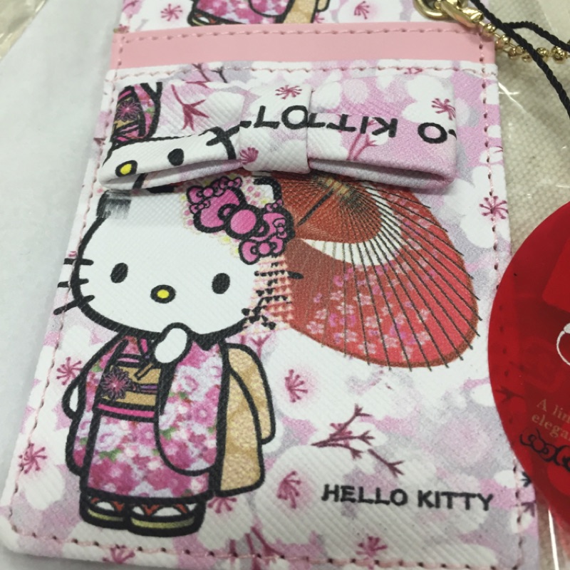 Hello Kitty 櫻花粉和服票夾 悠遊卡套證件夾 日本限定