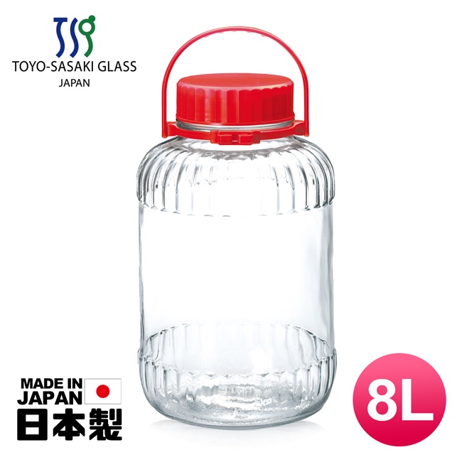 【TOYO-SASAKI GLASS東洋佐佐木】日本製玻璃梅酒瓶8L (71808-R)醃漬瓶/保存罐/釀酒瓶/果實瓶