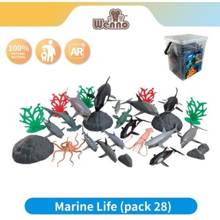 「芃芃玩具」WENNO 維亮 海洋 仿真模型 28PCS 海洋動物方桶裝 售價1999 貨號41008