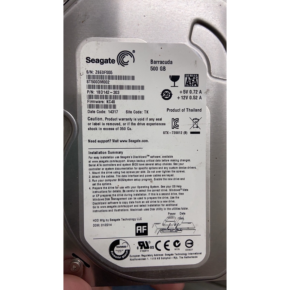 Seagate 二手硬碟500G