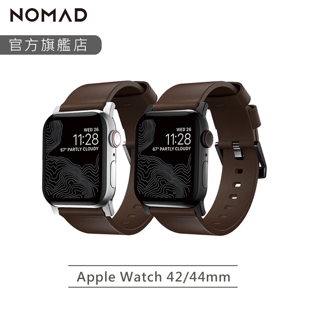 【NOMAD】美國HORWEEN Apple Watch專用皮革錶帶-摩登款-42/44/45/49mm｜台灣總代理