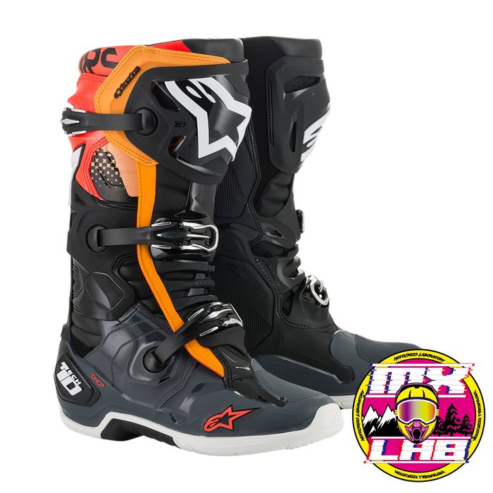 滑胎實驗室𝖃 Alpinestars® Tech 10 黑/灰/橘/紅 頂級 車靴 越野靴 防摔 越野 滑胎 林道