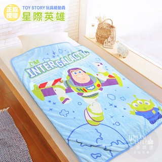 享夢城堡 法蘭絨毯90x120cm-玩具總動員Toy Story 星際英雄-藍