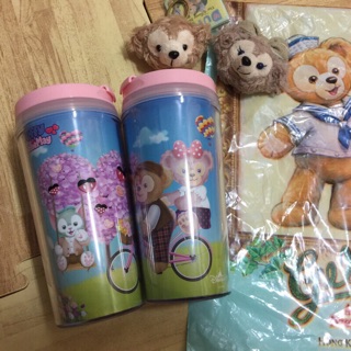 香港迪士尼 春日 達菲 雪莉玫 畫家帽 隨行杯 水杯