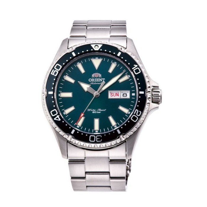 ORIENT WATCH 東方孔雀綠水鬼藍寶石鏡面200M自動機械腕錶 型號：RA-AA0004E