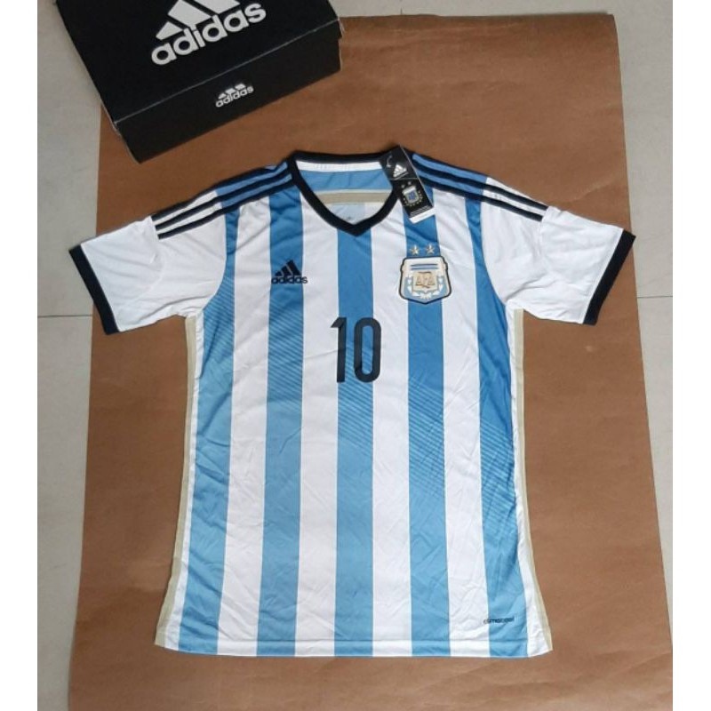 全新正品ADIDAS愛迪達2015阿根廷主場MESSI梅西 男V領短袖球衣M