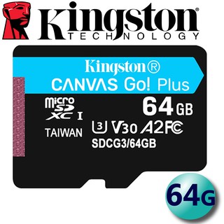 Kingston 金士頓 64G 64GB microSDXC TF U3 V30 A2 記憶卡 小卡【現貨】
