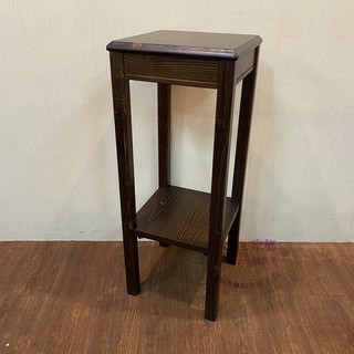 [HOME] 雙層方型花架 花盆架 盆景架 花臺展示架 電話架全實木 聚寶盆財位風水玄關邊桌
