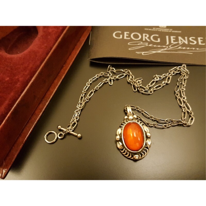 ✨Georg Jensen 喬治傑生 1995 純銀年度琥珀項鍊 首刻版✨ 稀有珍藏釋出