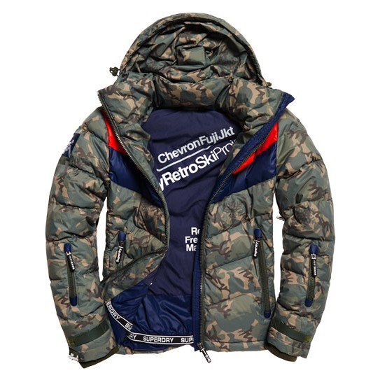 [旅人洋行]Superdry Retro Chevron Down Puffer 極度乾燥 高係數防風水羽絨連帽雪衣