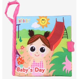現貨《寶寶布書』jollybaby 英文版 寶貝的一天 立體布書 ♥ 嬰幼兒 早教布書 ♥ 撕不爛 帶響紙 益智 暢銷