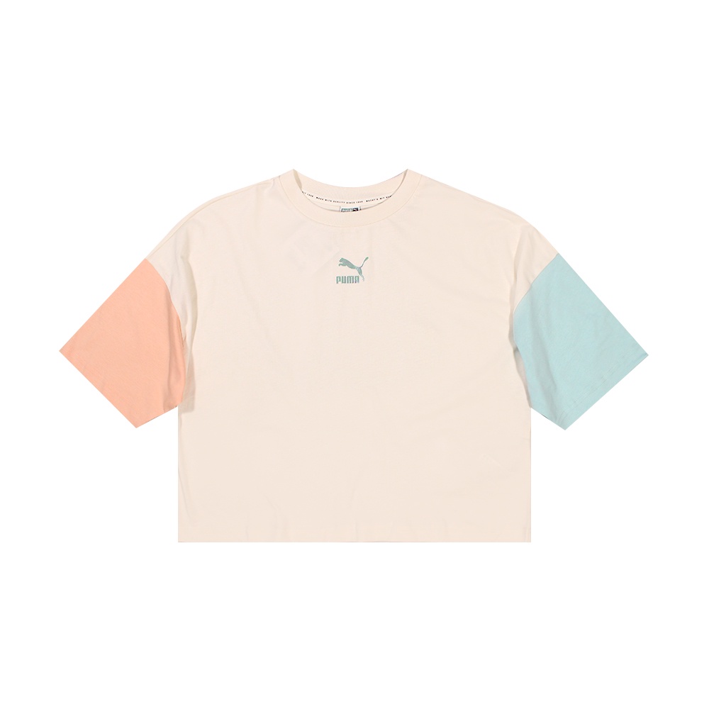 PUMA 女 流行系列CLSX短袖T恤 棉質 短版 拼接 撞色 歐規 - 53169688