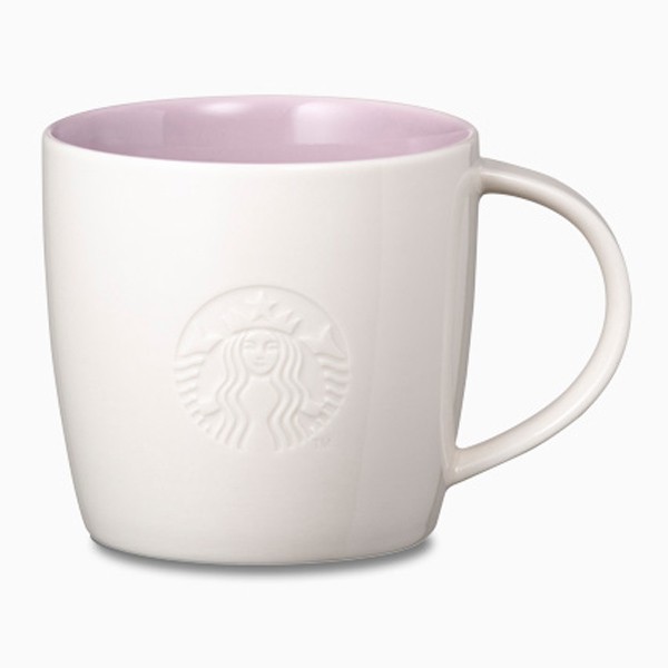 Starbucks 台灣星巴克 2013 LOGO馬克杯紫 16oz 粉紅 白女神LOGO浮雕 經典品牌 店內用杯款