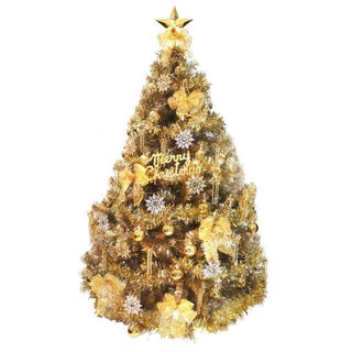耶誕-台灣製6尺/6呎(180cm)豪華版氣質霧金系裝飾聖誕樹(含金色系配件組)(不含燈)