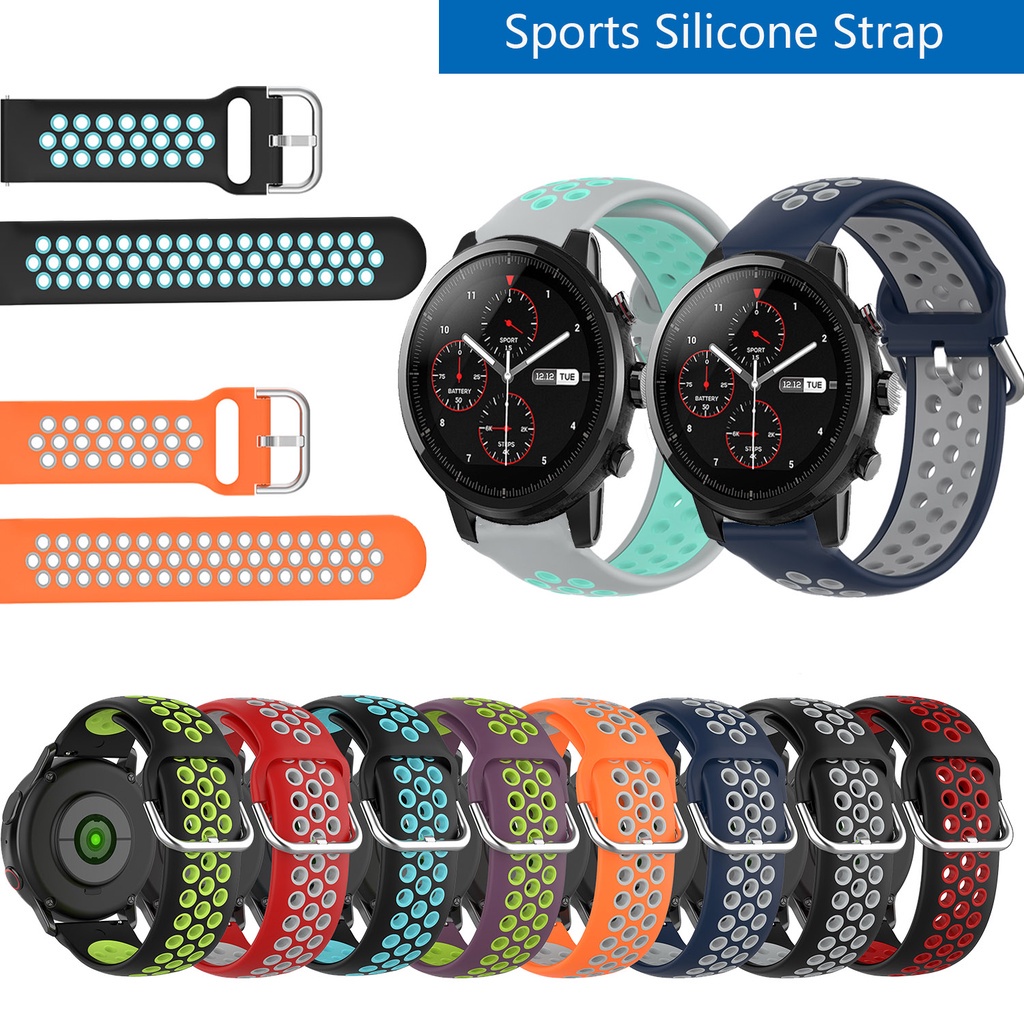 手錶腕帶更換矽膠錶帶適用於華米 Amazfit Pace Stratos 2 2S 3 智能手錶