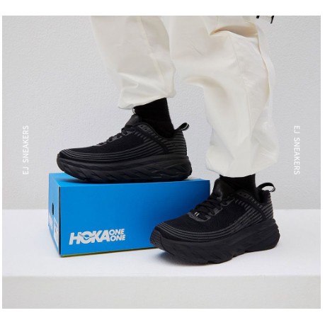貨現 HOKA ONE ONE BONDI 6 / 7 越野 厚底 增高 全黑 黑 輕量化 韓國 男女鞋