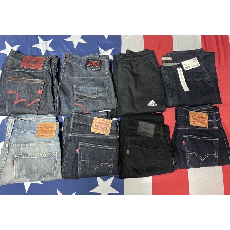 男士牛仔褲👖 Levi's、Edwin、Adidas、Uniqlo， 27-33腰