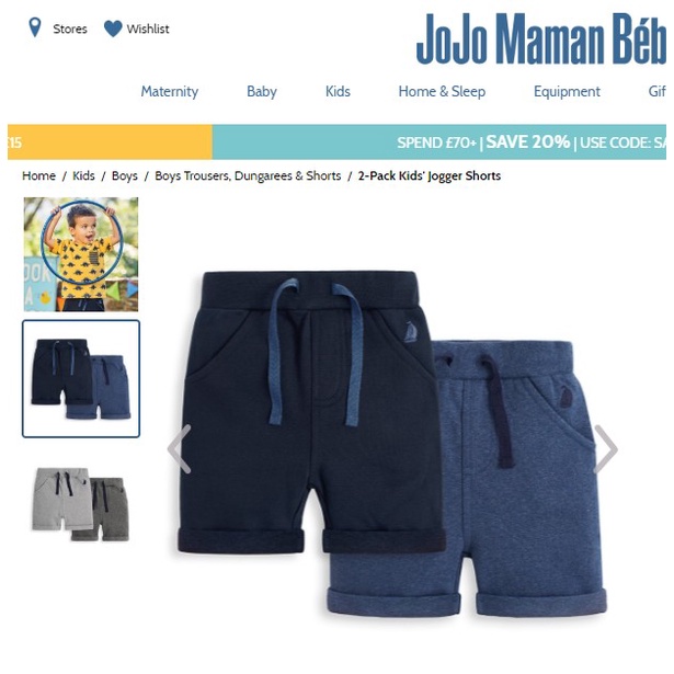 [大降價現貨] 英國正品 JoJo Maman Bebe 男童 短褲 純棉 男孩 童裝 2件套裝