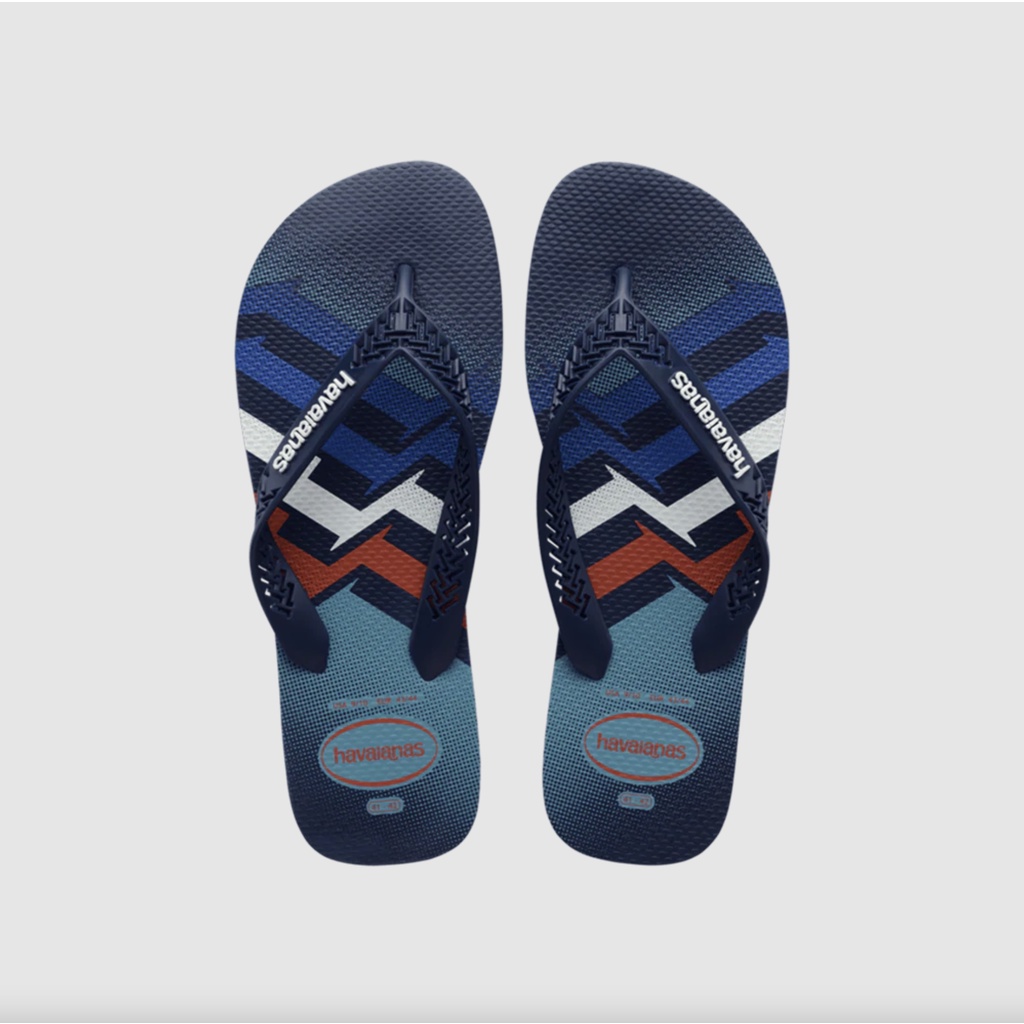 havaianas 哈瓦仕 男款 Surf 寬帶夾腳拖鞋 彩繪 藍色 4146929-0555