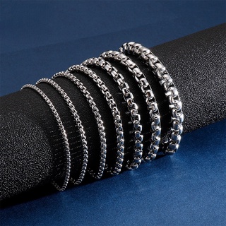 時尚20cm鋼色手飾配飾304不鏽鋼簡約方珍珠手鍊