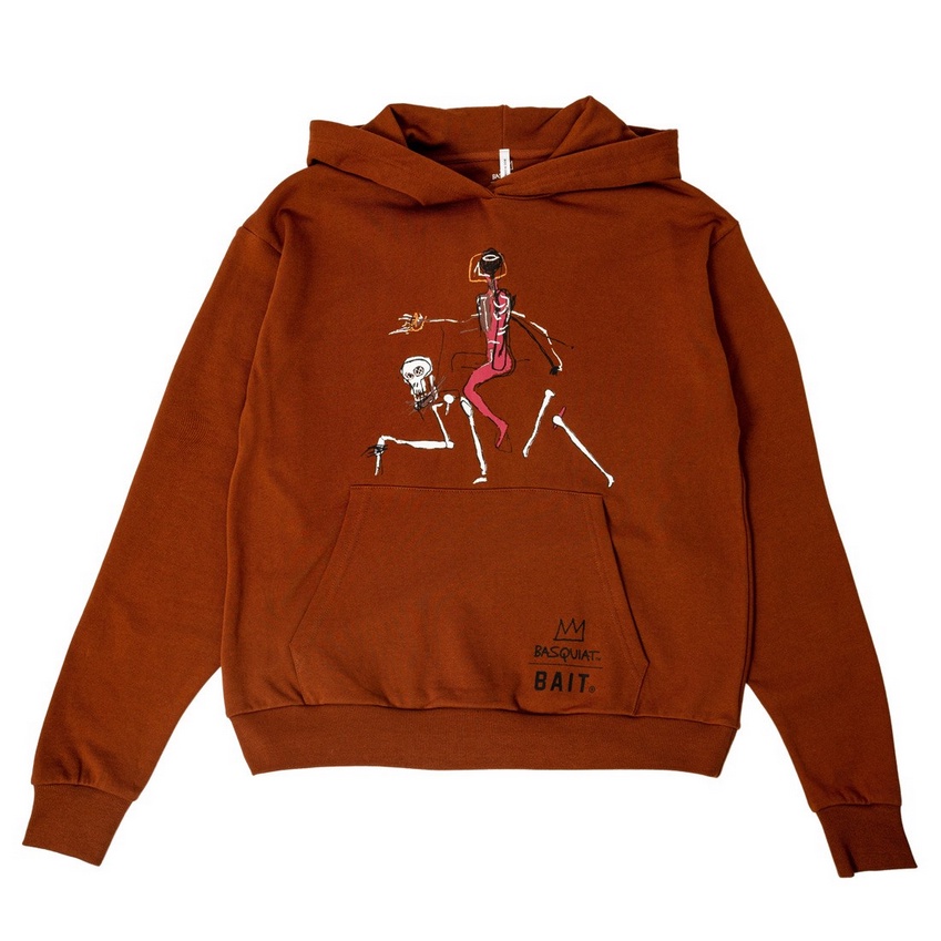 BEETLE BAIT BASQUIAT 巴斯奇亞 RIDING WITH DEATH HOODY 帽踢 帽T 咖啡色