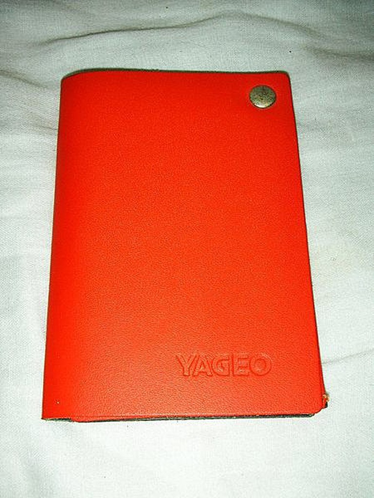 #L.全新YAGEO牌子橘紅色票夾/證件夾!--值得收藏!/6廳長箱/-P