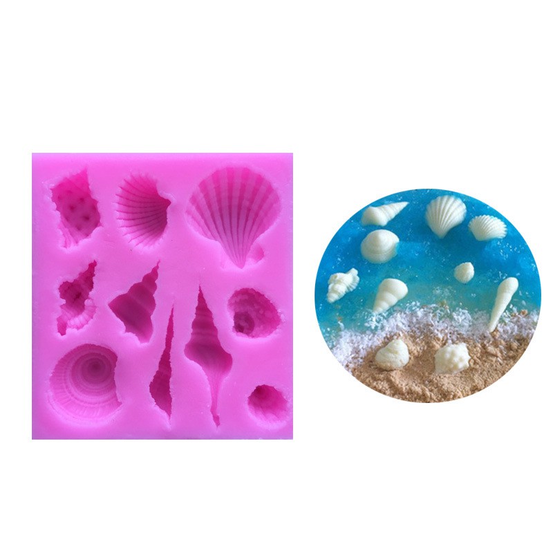 ﹝晨菁手作﹞海洋貝殼扇貝矽膠模具 食玩配件 DIY手工模具 蛋糕裝飾模 翻糖巧克力模
