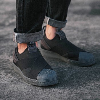 肆柒)Adidas Superstar Slip-on 男鞋黑灰交叉繃帶繃帶鞋休閒鞋懶人鞋BZ0209 | 蝦皮購物