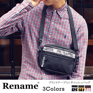 現貨配送【Rename】日本品牌 MINI迷你斜背包 A5尺寸 側背包 胸包 LOGO字母 男女共用 80025