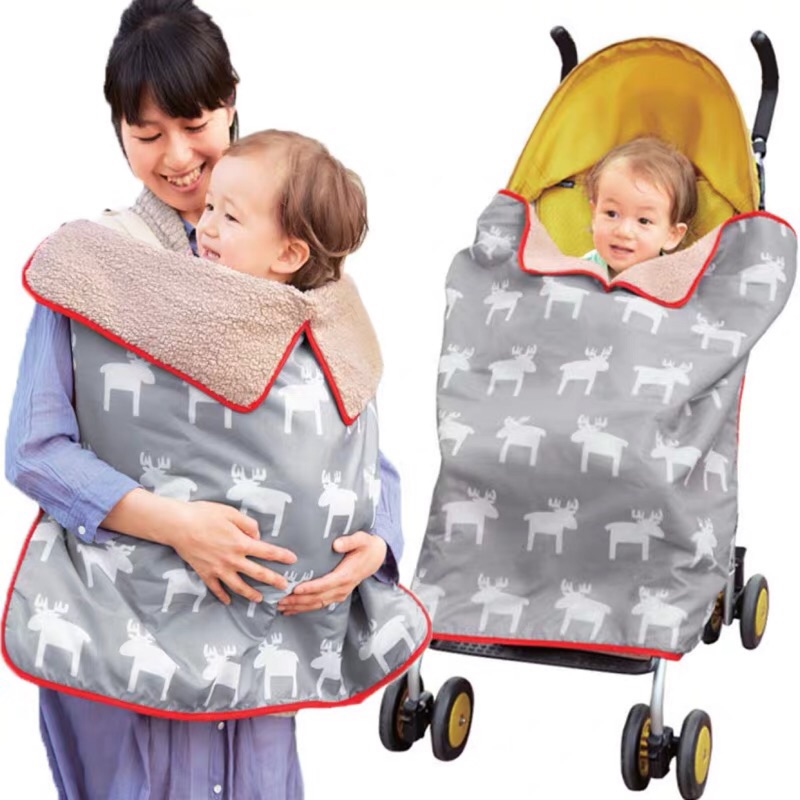 ❤️預購中❤️冬季嬰兒防風防水推車蓋毯背帶披風加絨保暖毯