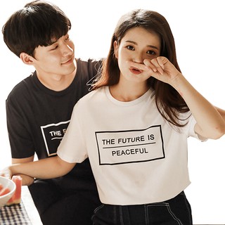 ◆快速出貨◆情侶裝 文字T 情人節 快速出貨 台灣製【Y0243】純棉短T-THE FUTURE 團體服 和平