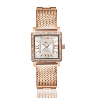 GUESS原廠平輸手錶 | 經典方形造型水鑽女錶 - 玫瑰金 W0826L3