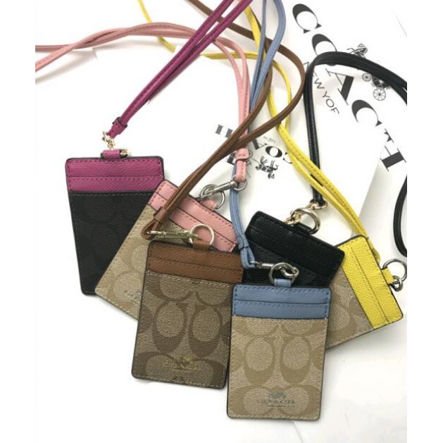 Lily美國代購coach 深咖啡色防刮pvc皮革悠遊卡吊牌id證件夾 蝦皮購物