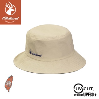 【Wildland 荒野 中性抗UV雙面漁夫帽《白卡其》】W1075/防曬帽/休閒帽/漁夫帽