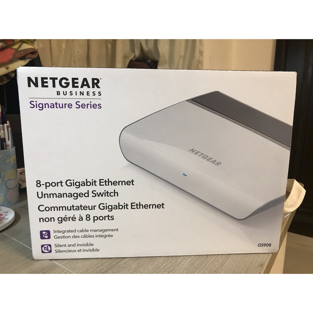 買錯便宜賣 全新netgear Gs908 時尚美學8埠giga Switch 交換式集線器 線路收納功能搭載 蝦皮購物