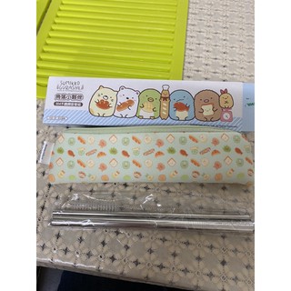 [三文小鋪] 現貨，角落生物不鏽鋼吸管3件組7-11集點，環保不鏽鋼粗細吸管/附收納袋